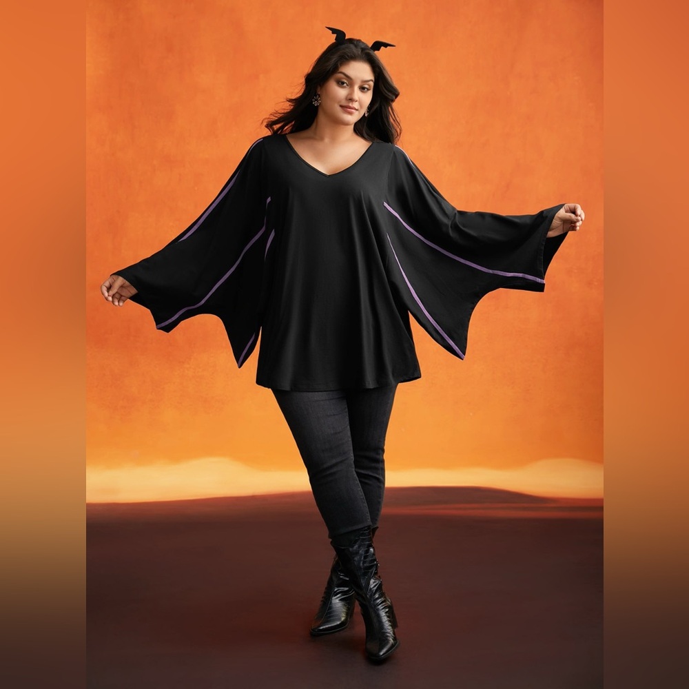 BLOOMCHIC Women's Bat Wing Sleeves Tunic